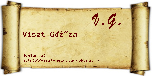 Viszt Géza névjegykártya