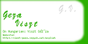 geza viszt business card